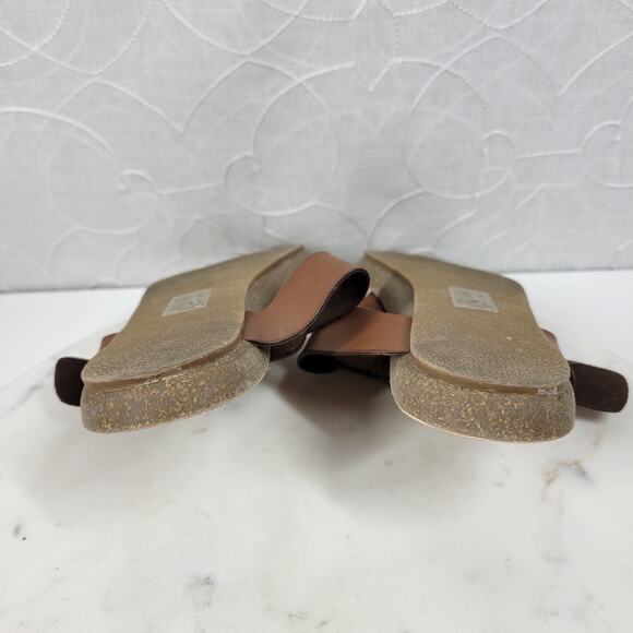 Blowfish Cork Sandals Womens 8 Brown Leather Buckle Slip On Summer Thong - Picture 5 of 12